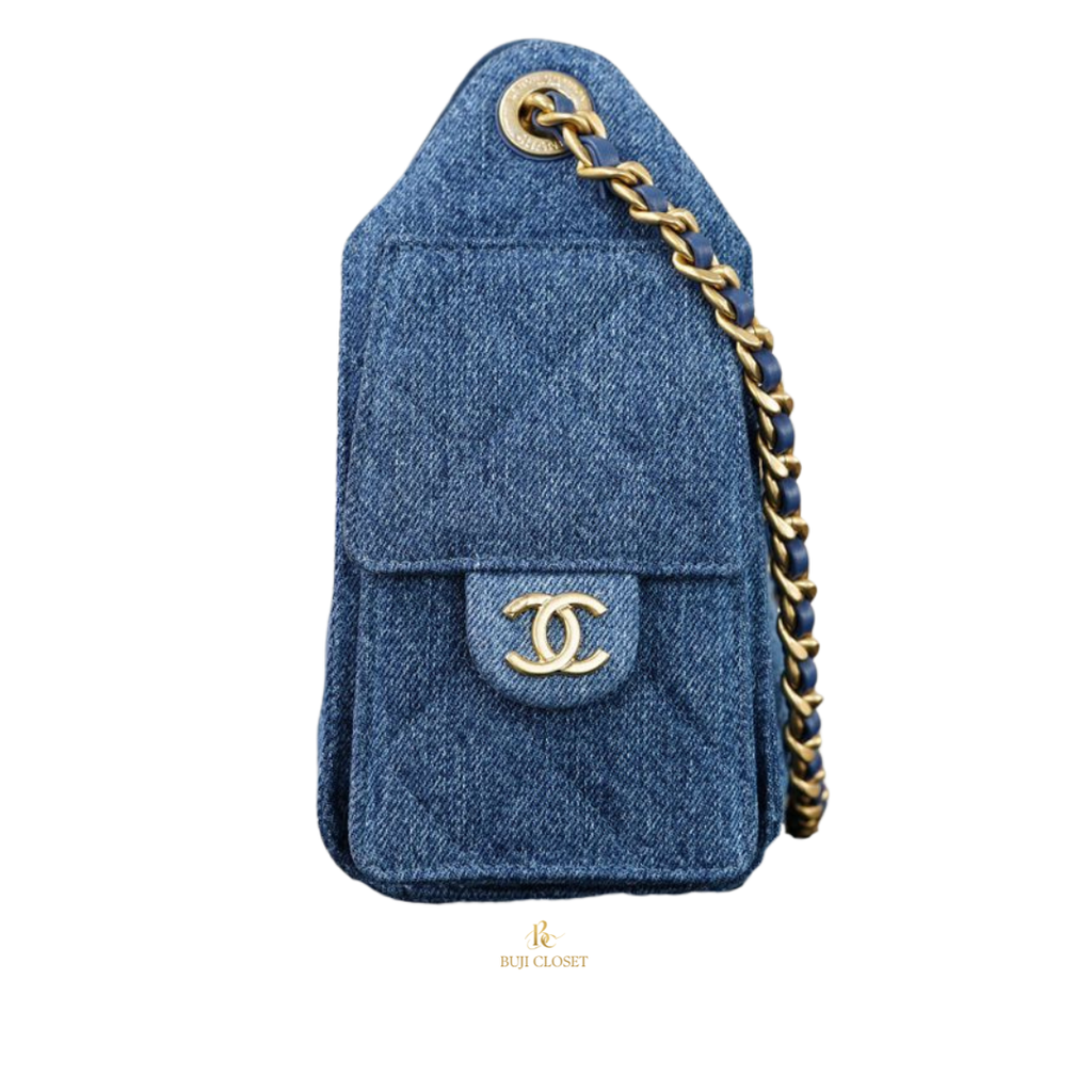 CHANEL MINI 25 BAG DENIM BLUE GHW (MICROCHIP)
