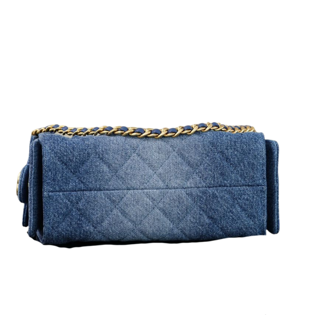 CHANEL MINI 25 BAG DENIM BLUE GHW (MICROCHIP)